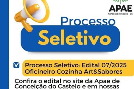 imagem Processo Seletivo: Edital 07/2025 - Oficineiro Cozinha Art&Sabores 