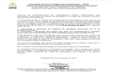 imagem Edital de Convocação de Assembleia Geral Ordinária