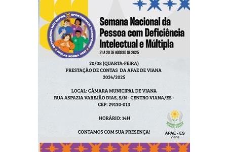 imagem De 21 a 28 de agosto Semana Nacional da Pessoa com Deficiência Intelectual e Múltipla
