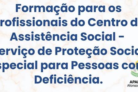 imagem Formação para os profissionais do Centro de Assistência Social -  Serviço de Proteção Social Especial para Pessoas com Deficiência.