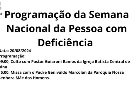 imagem Semana Nascional da Pessoa com Deficiência Intelectuale Múltipla - Culto e Missa